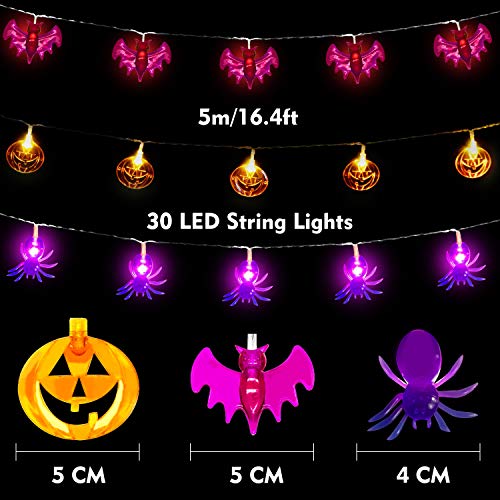 AWAVO Halloween String Lights, Set of 3 Total 90 LED 49.2 FT Holid...