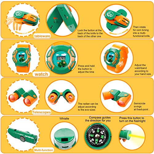 Awefrank Kids Camping Set, Pop Up Tent with Kids Camping Gear Set,...