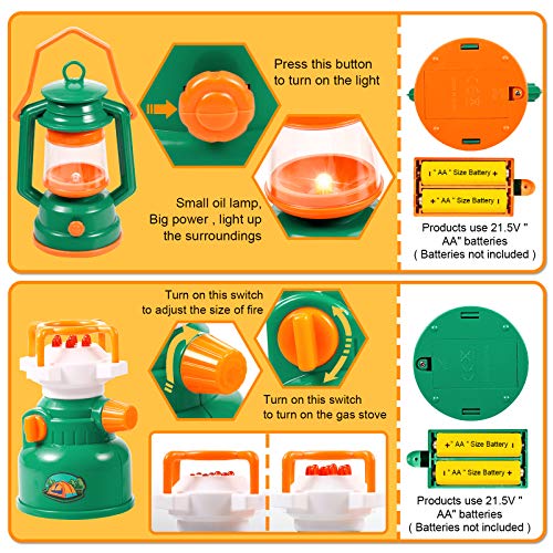Awefrank Kids Camping Set, Pop Up Tent with Kids Camping Gear Set,...