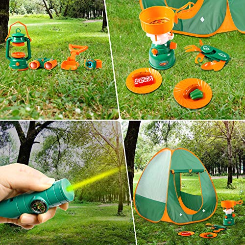 Awefrank Kids Camping Set, Pop Up Tent with Kids Camping Gear Set,...
