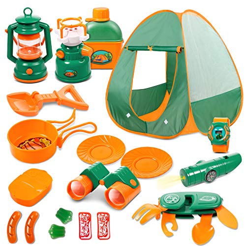 Awefrank Kids Camping Set, Pop Up Tent with Kids Camping Gear Set,...