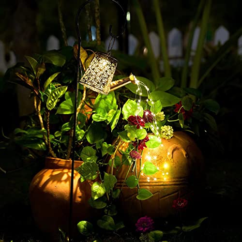 Solar Garden Watering Can Lights,Solar Waterfall Lights with Casca...