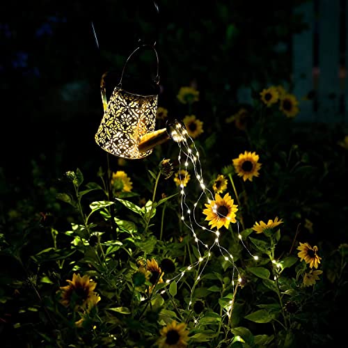Solar Garden Watering Can Lights,Solar Waterfall Lights with Casca...