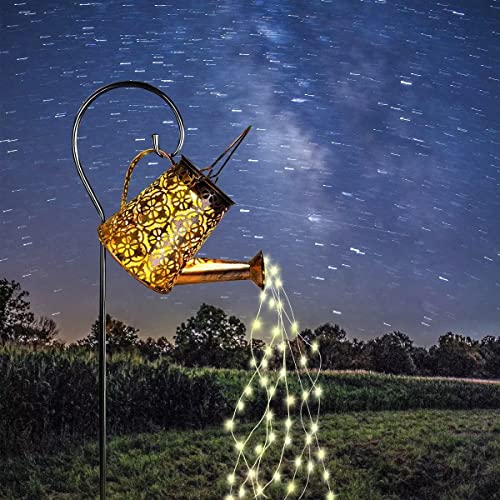 Solar Garden Watering Can Lights,Solar Waterfall Lights with Casca...