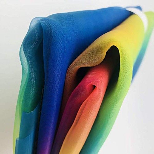 Organza Fabric Rainbow Multicolored Tutu Voile for Organza Bags, D...