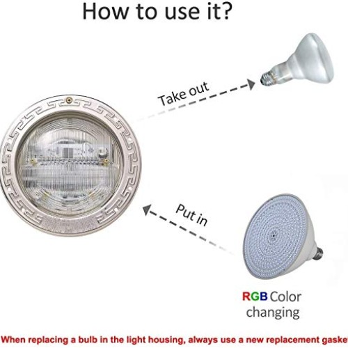 Ayshone 120V 45W LED Pool Lights Bulb,RGB Color Changing Swimming ...