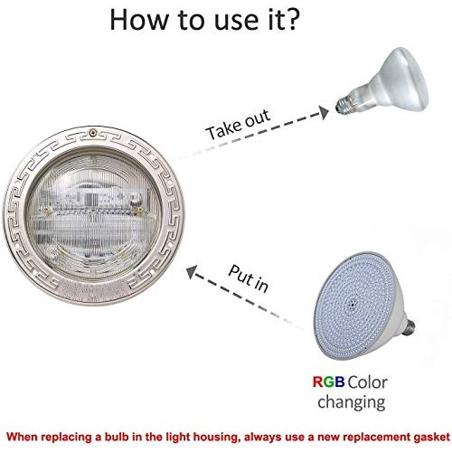 Ayshone 120V 45W LED Pool Lights Bulb,RGB Color Changing Swimming ...
