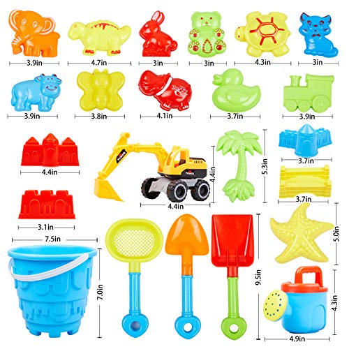 Ayukawa 23 Pcs Beach Sand Toys ,Castle,Excavator,Watering can, Mol...