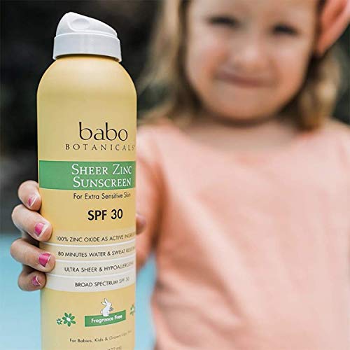 Babo Botanicals Sheer Zinc Continuous Spray Sunscreen SPF 30 with ...