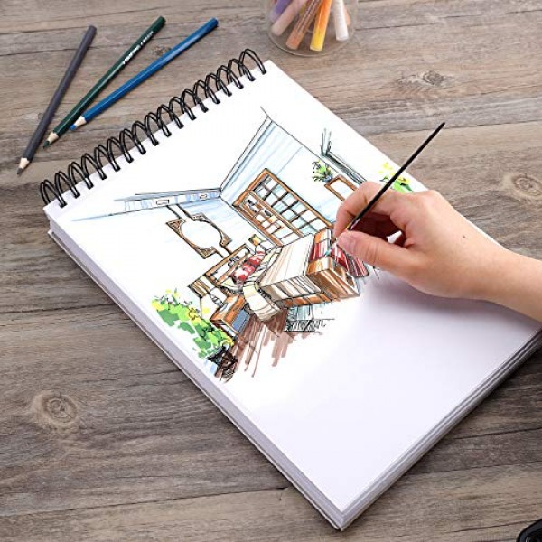 Bachmore Sketchpad 100 Sheets,Watercolor,Acrylic Art Pad for Sketc...