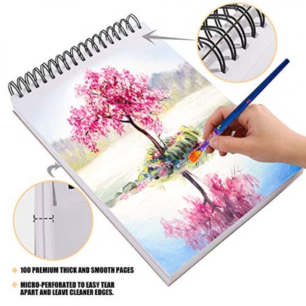 Bachmore Sketchpad 100 Sheets,Watercolor,Acrylic Art Pad for Sketc...