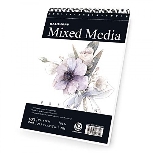 Bachmore Sketchpad 100 Sheets,Watercolor,Acrylic Art Pad for Sketc...