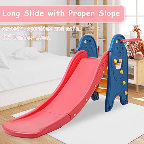 BAHOM 6 in 1 Slide and Swing Set for Kids, Toddler Climber and Swi...