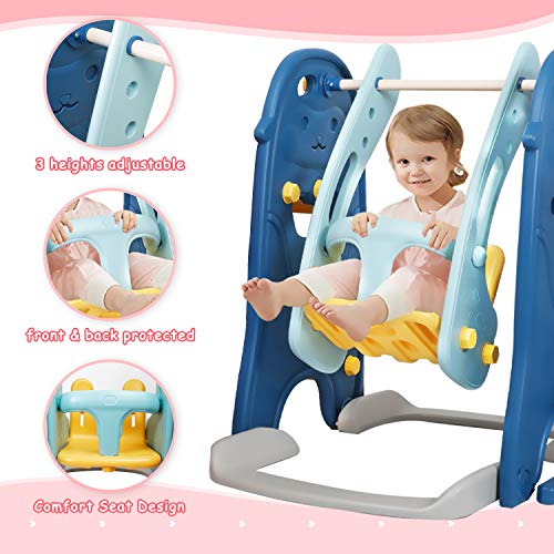 BAHOM 6 in 1 Slide and Swing Set for Kids, Toddler Climber and Swi...