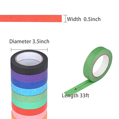 Colored Masking Tape - 12 Colors Masking Tape Painters Tape Art & ...
