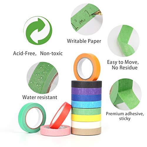 Colored Masking Tape - 12 Colors Masking Tape Painters Tape Art & ...