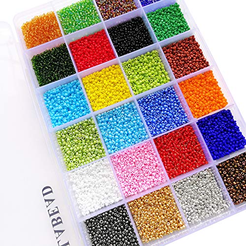 BALABEAD 24000pcs in Box 24 Multicolor Assortment 12/0 Glass Seed ...