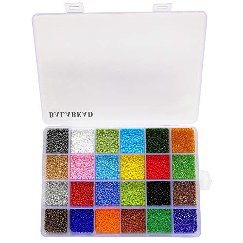 BALABEAD 24000pcs in Box 24 Multicolor Assortment 12/0 Glass Seed ...