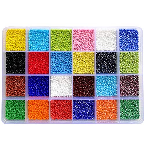 BALABEAD 24000pcs in Box 24 Multicolor Assortment 12/0 Glass Seed ...