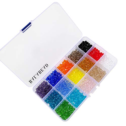 BALABEAD 6mm Bicone Faceted Crystal Glass Beads for Jewelry Making...