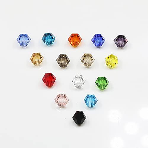 BALABEAD 6mm Bicone Faceted Crystal Glass Beads for Jewelry Making...