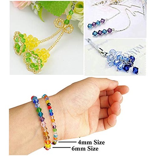 BALABEAD 6mm Bicone Faceted Crystal Glass Beads for Jewelry Making...
