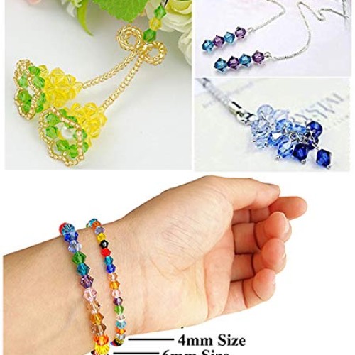 BALABEAD 6mm Bicone Faceted Crystal Glass Beads for Jewelry Making...