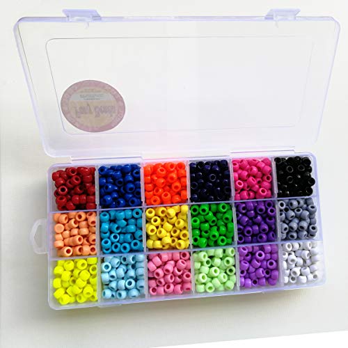 BALABEAD Giant Crayon Bead Box, Pony Beads with Smooth Surface Cra...
