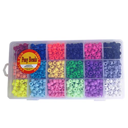 BALABEAD Giant Crayon Bead Box, Pony Beads with Smooth Surface Cra...