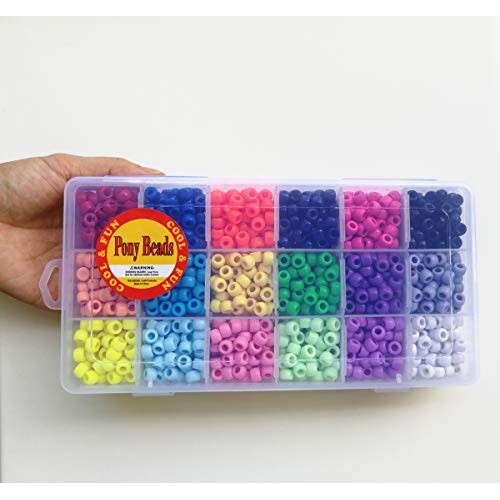 BALABEAD Giant Crayon Bead Box, Pony Beads with Smooth Surface Cra...