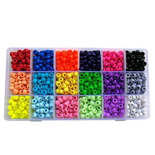 BALABEAD Giant Crayon Bead Box, Pony Beads with Smooth Surface Cra...