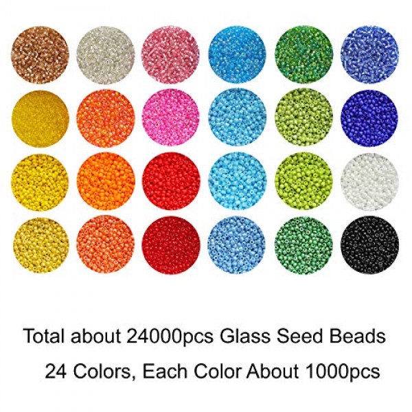 BALABEAD Seed Beads About 24000pcs in Box Multicolor Assortment 12...