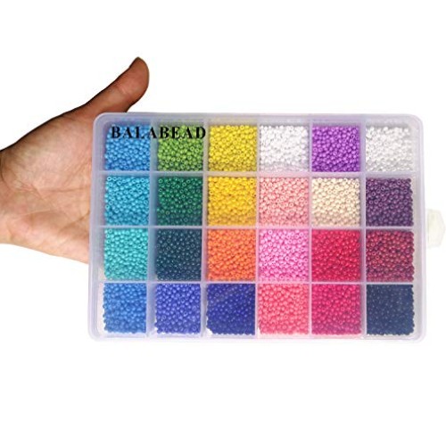 BALABEAD Size Almost Uniform Glass Seed Beads with Beading Kit, Ab...