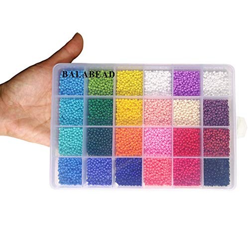 BALABEAD Size Almost Uniform Glass Seed Beads with Beading Kit, Ab...