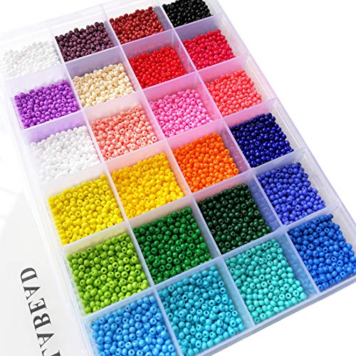 BALABEAD Size Almost Uniform Glass Seed Beads with Beading Kit, Ab...