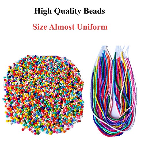 BALABEAD Size Almost Uniform Glass Seed Beads with Beading Kit, Ab...
