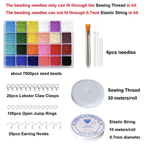 BALABEAD Size Almost Uniform Glass Seed Beads with Beading Kit, Ab...