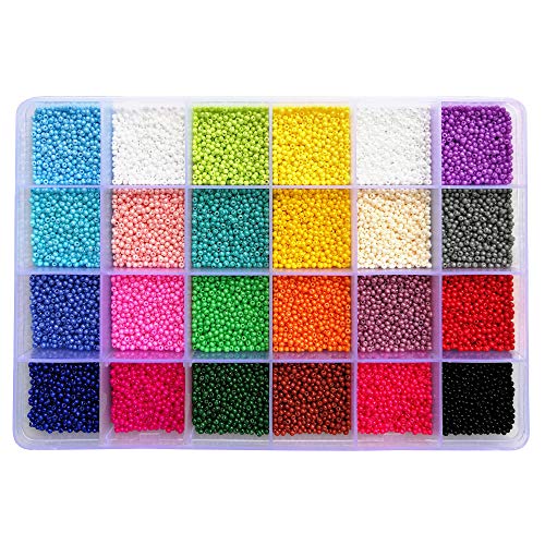 BALABEAD Size Almost Uniform Seed Beads 24000pcs in Box Opaque Col...