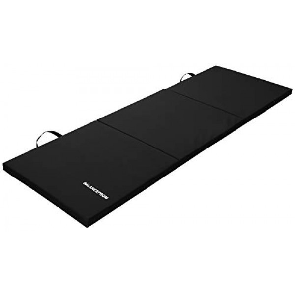 BalanceFrom 1.5 Thick Tri-Fold Folding Exercise Mat with Carrying...