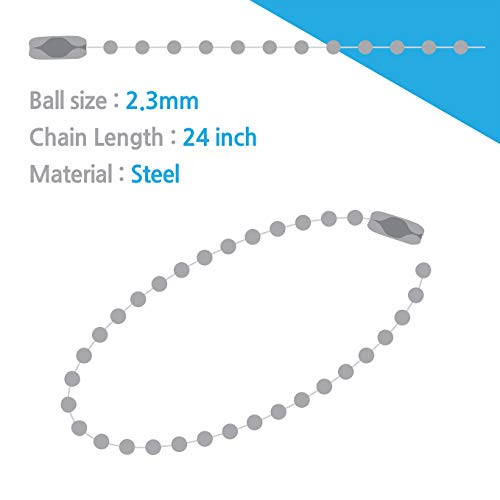 Pack of 50 Ball Chain Necklace, BallchainAge 24 inches Nickel Plat...