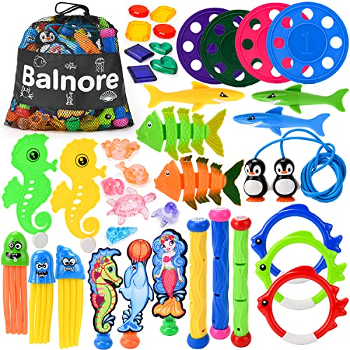 Balnore Diving Toys, 40 Pcs Underwater Swimming Pool Toys for Kids...
