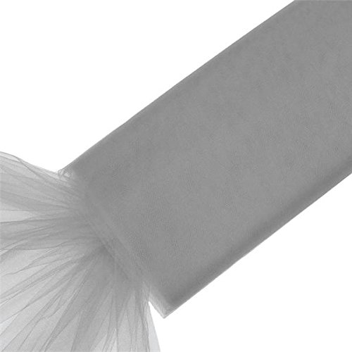 BalsaCircle 54-Inch x 120 feet Silver Large Net Tulle Fabric by Th...