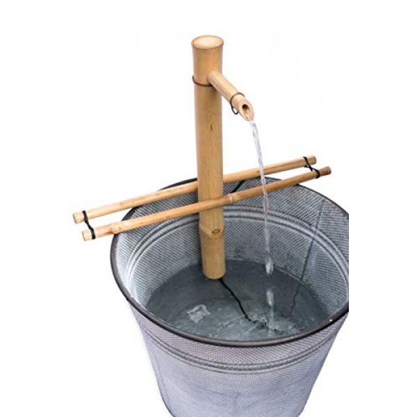 Bamboo Accents Water Fountain with Pump, Backyard Pond Kit, Large ...