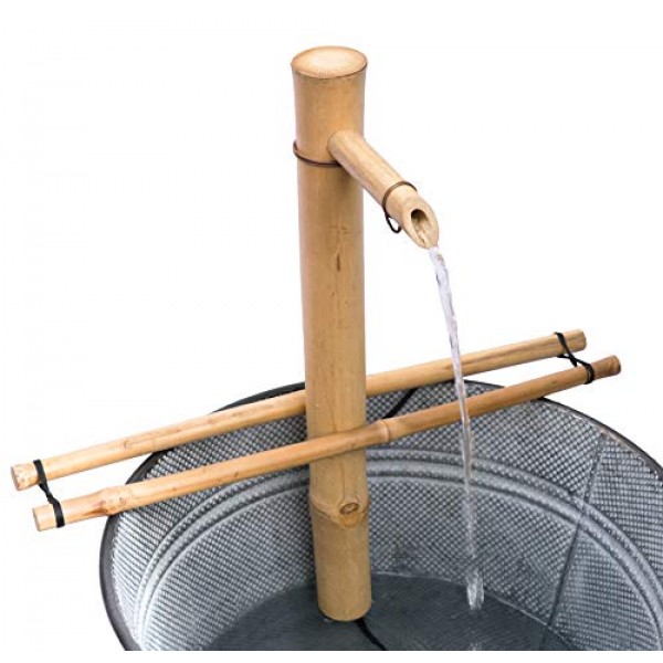 Bamboo Accents Water Fountain with Pump, Backyard Pond Kit, Large ...