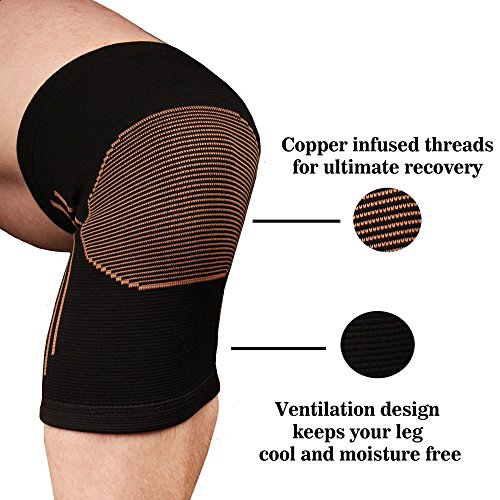 Copper D Copper Compression Knee Sleeve - Rayon from Bamboo Charco...