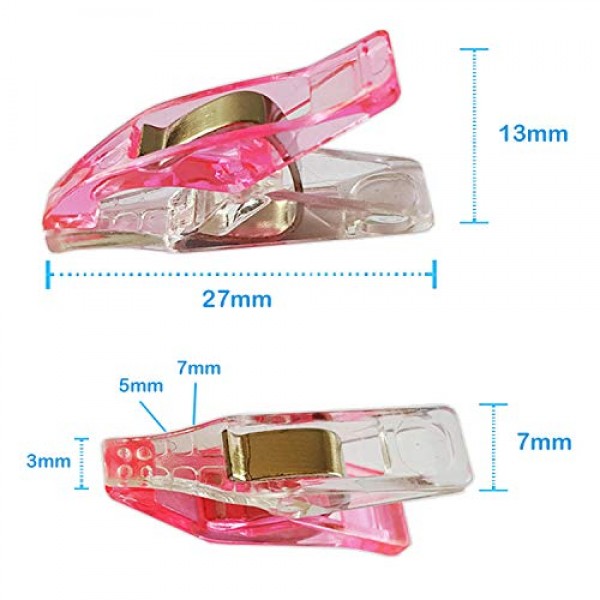 BamLue 100 Pack-2 Sizes/70+30 Sewing Clips Multi-Color for Sewing ...