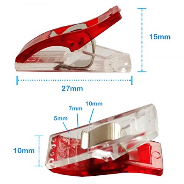 BamLue 100 Pack-2 Sizes/70+30 Sewing Clips Multi-Color for Sewing ...