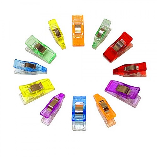 BamLue 100 Pack-2 Sizes/70+30 Sewing Clips Multi-Color for Sewing ...