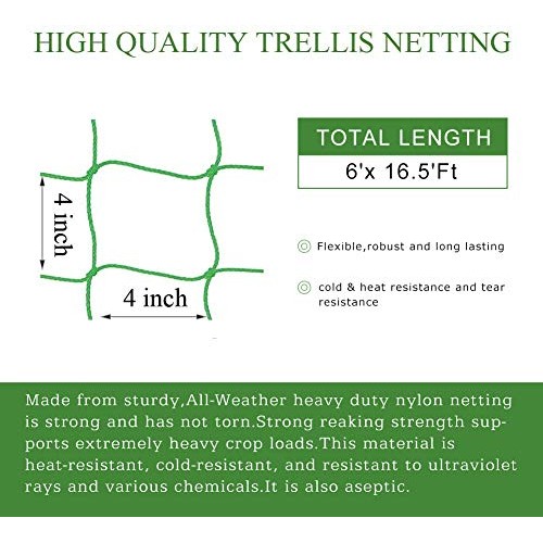 Bamzhu Heavy-Duty Nylon Garden Plant Trellis Netting Elastic Plant...