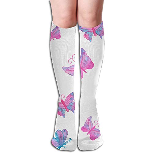 19.68 Inch Compression Socks Butterfly Pink Insect High Boots Stoc...